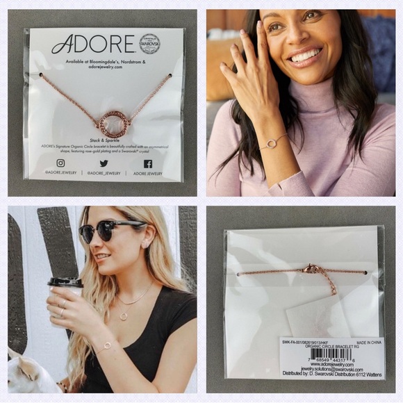 Adore by Swarovski Organic Circle Bracelet Rose Gold Plated Swarovski® Crystal - Picture 4 of 10